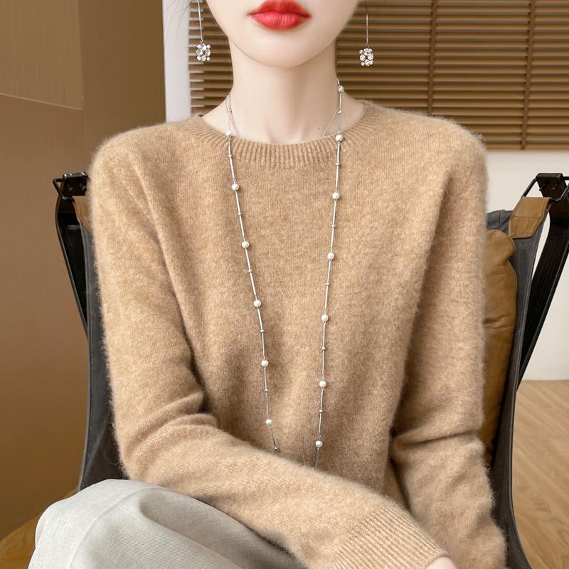 Women's Cashmere Sweater Qinghe Cashmere 30% Cashmere 70% Wool Autumn and Winter Pullover Warm and Fashionable