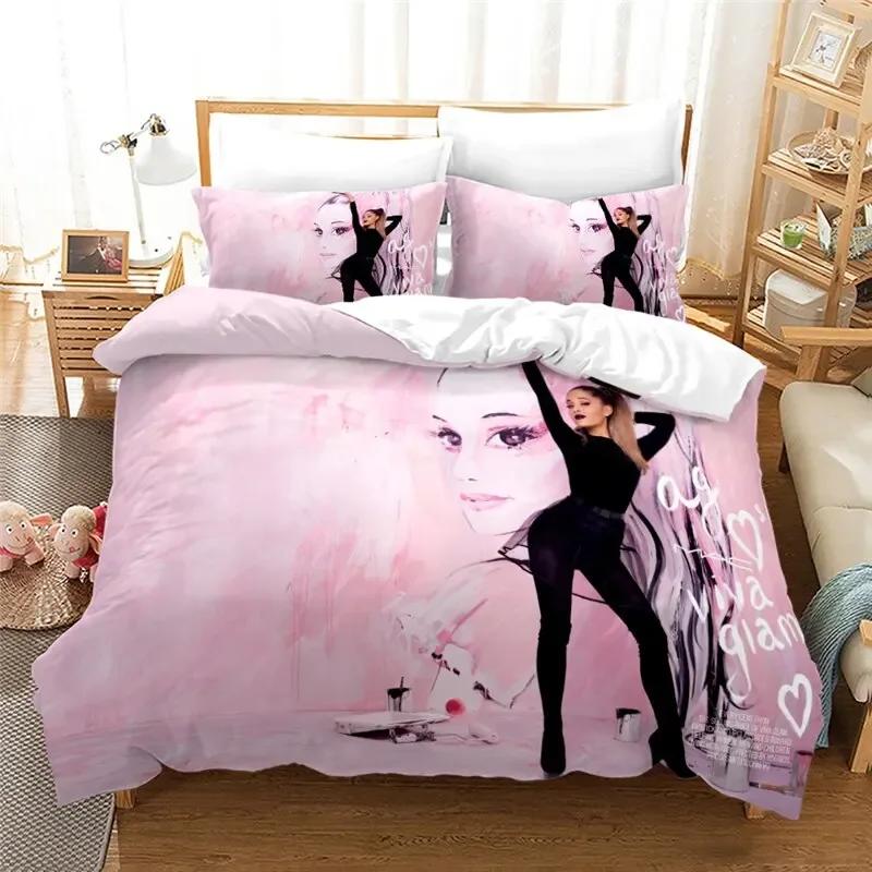 Fashion Sexy Girl Ariana Grande 3D Bedding Set Duvet Cover With Pillowcase Set Home Textile Bedclothes Twin Full Queen King Size