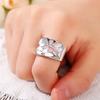 2025 Women's Wedding Party Beautiful Enamel Flower Ring New Silver European and American Style Luxury Zircon Jewelry Gift