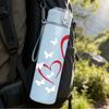 1PC Two Overlap Red Heart Line Print 750ml Color Plastic Sports Water Bottle Leakproof Flip Straw Lid Suitable for Sports Office Home Use