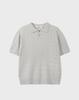 WORK ON BODY OFF Tres Semi-Overfit Cable Collar Short Sleeve Knit [Gray]