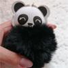 Ornament Backpack Pendant Panda Keychain Hairball Key Chain PU Leather Keyring Animal Panda Keyring