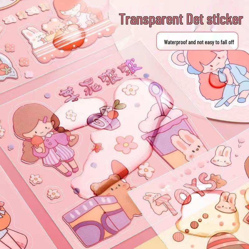 200 Pcs 8x8 Pet Cartoon Cute Stickers: DIY Decoration for Hand Accounts, Internet Celebrity-Style Small Sticker Set