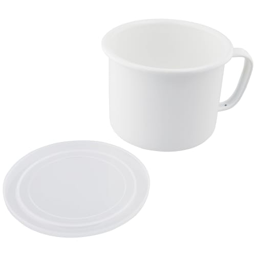 PEARL METAL Enamel Cook Pot, 12cm Round, Gas Stove Only, Blanc Kitchen HB-5761