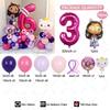 58pcs Cute Gabby Dollhouse Cats Theme Balloon Children's Birthday Party Decoration Latex Foil Ball Girl Gabby's Doll Balloon Toy