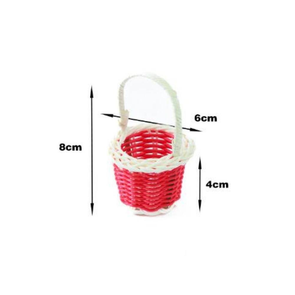 Mini Miniature Dollhouse Basket DIY Handmade Vine Weaving Basket Children's Day