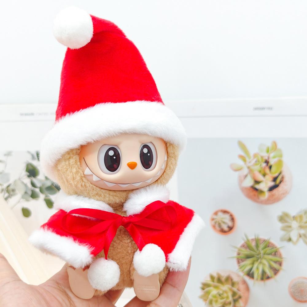 Labubu Pendant Christmas Cloak Baby Clothes Labubu Biscuit Man Sweater Christmas Hat