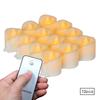 12Pcs Simulation Melting Tea Wax Candle Lamps Remote Control Christmas Party Decoration Electronic