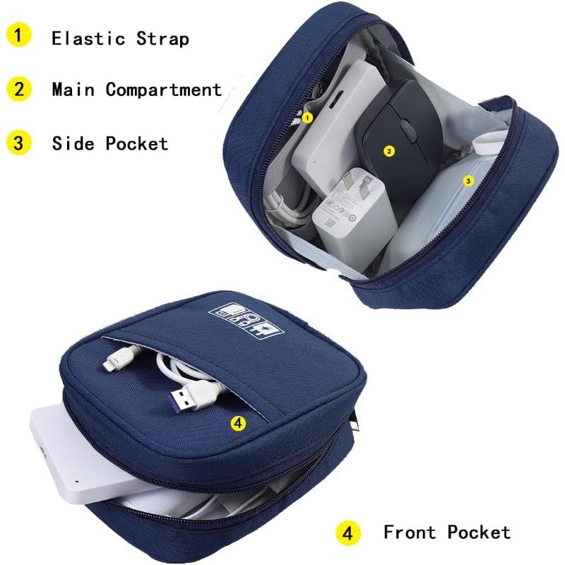 Borsa Porta Accessori Digitali Compatibile per Caricabatterie Laptop, Mouse, Cuffie e Articoli da Toeletta - Compatta Elettronica con Gestione Cavi