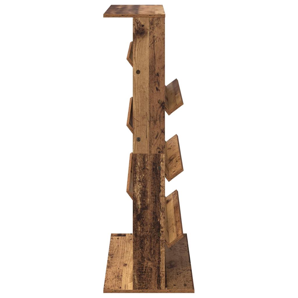 Magazine Rack with Shelf Reclaimed Wood Look 70 x 41 x 126 cm Engineered Wood