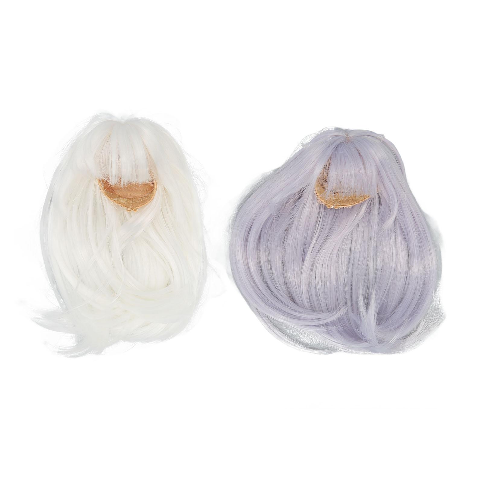 

Ball Jointed Doll Wig 1/6 Long Straight Soft High Temperature Silk Hair Replacement Wigs White