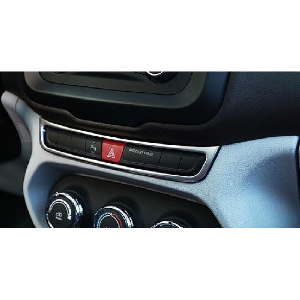For Jeep Renegade 15 16 17 Silver Steel Emergency Light Switch Panel Trim 1pcs