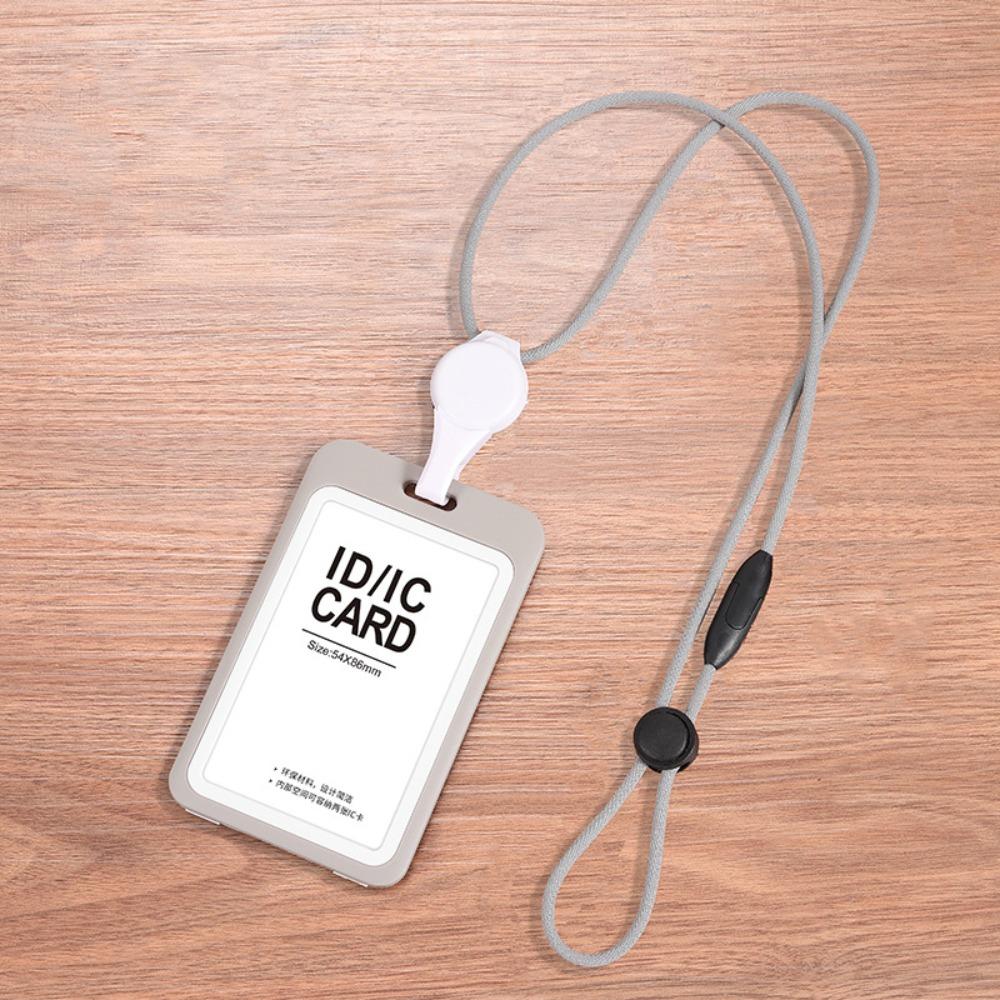 Doppelseitiger Kartenhalter Transparent mit Lanyard Kartenetui Einziehbare Ausweishalterung Abnehmbares Kartenetui Bürobedarf