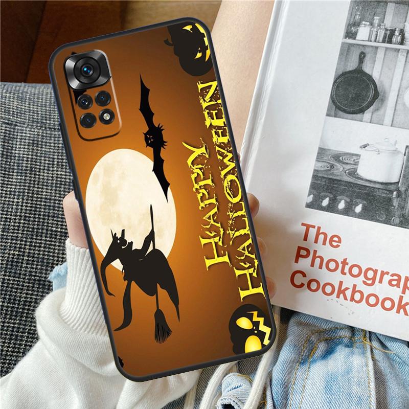 Halloween Moon Witch Horror Case For Xiaomi Redmi Note 12 10 9 11 Pro 9S 10S 11S 12S Cover For Redmi 12 9C 10C 12C 13C