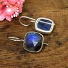 Solid 925 Sterling Silver Labradorite Cushion Gemstone Drop Earrings Gift For Her Boho Earrings