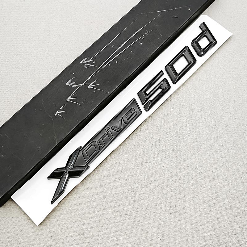 3D ABS Black Logo XDrive 30d 35d 40d 45d 50d 55d Emblem Car Trunk Fender Side Badge StickerFor BMW X3 X5 X6 X7 F25 F15 G01 G05