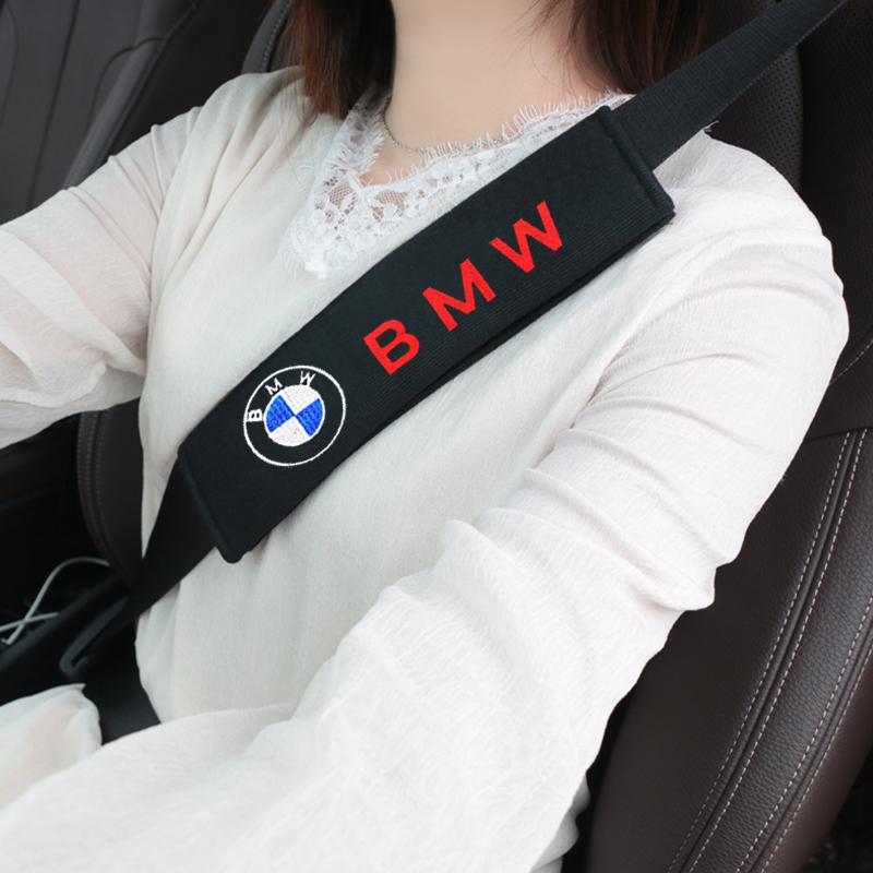 2025 Hot 1/2pcs Car Headrest Cover Auto Seat Cover Head Neck Rest Pillow for BMW Performance M Power X1 X5 X7 Accessories