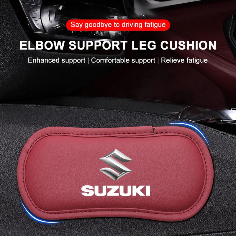 Leder Auto Kissen Auto Kniepolster Elastischer Memory-Schaum Beinpolster Für Suzuki Grand Swift Jimny Vitara Baleno IGNIS SX4 XL-7 GW250 Zubehör