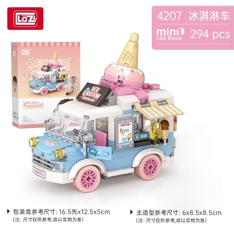 Cartoon Mini Car Building Blocks Desktop Decoration Birthday Gift Creative Toy Block Set for Children