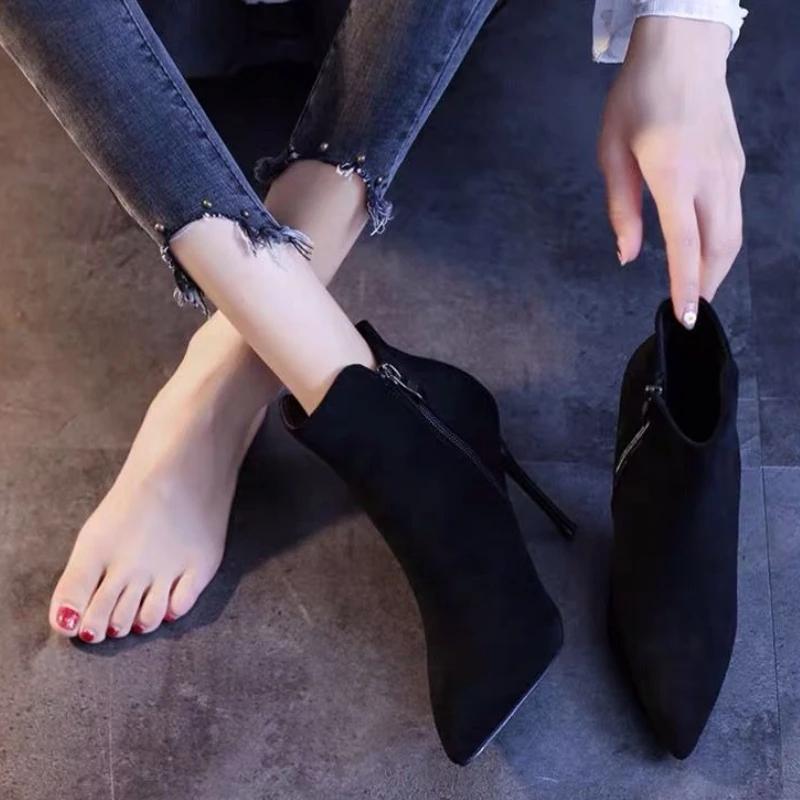 Fashion Booties Stripper Spring Autumn Suede Pole Woman Short Shoes High Quality Comfortable and Elegant Footwear Ankle Boots for Women