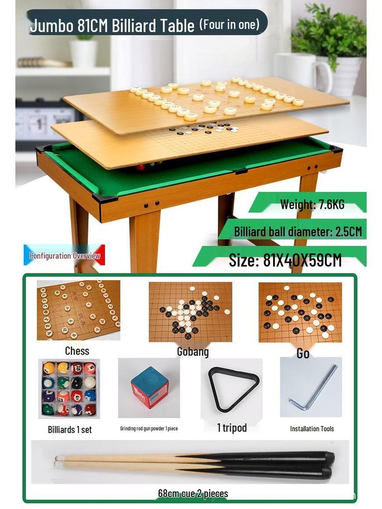 Children's Mini Wooden Billiards Table: Multifunctional Game Table with Legs