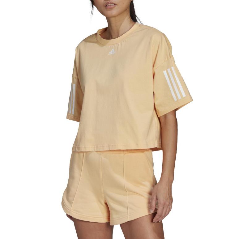 adidas Drop Shoulder Sleeve T Shirt Women's Yellow HT3507