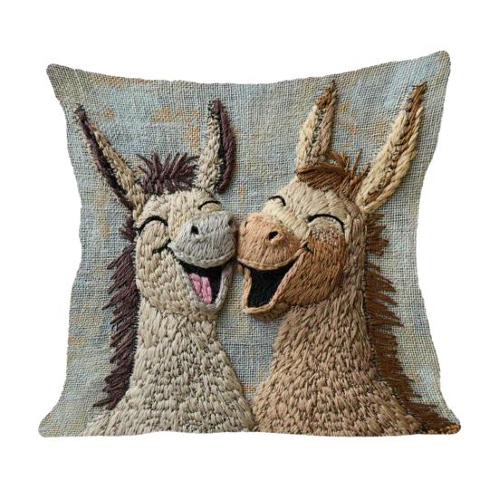 Yousheng Pillowcase Donkey Print Easy-Care Design Soft Breathable Pillow Cover Sofa Bedroom Patio Home Decor