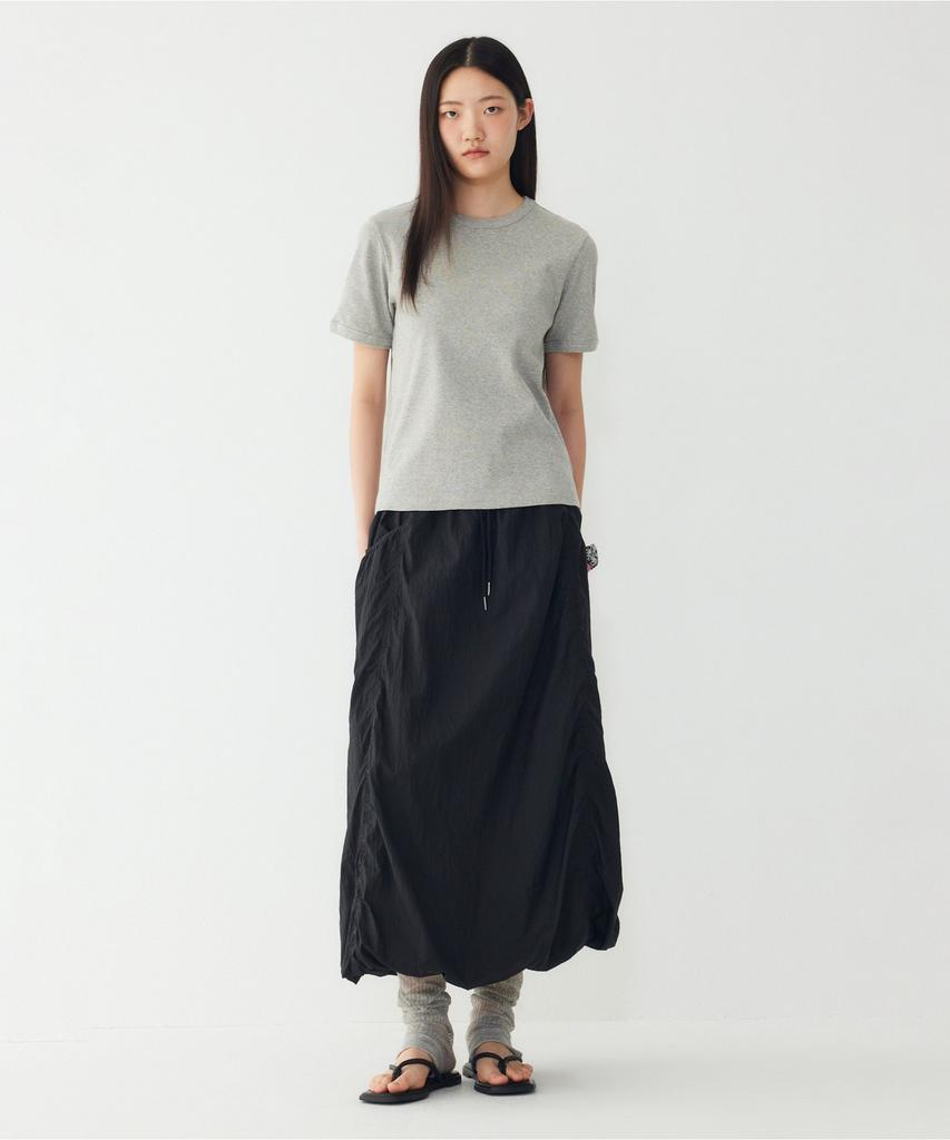 Studio Tomboy Pocket Detail Elastic Skirt_Black 91F6232782