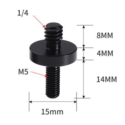1/4" Male To M5 Male Conversion Screw Tripod Mount Adapter Camera Screw