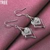 925 Sterling Silver AAA Zirkon Perforované náušnice ve tvaru srdce Módní svatební šperky