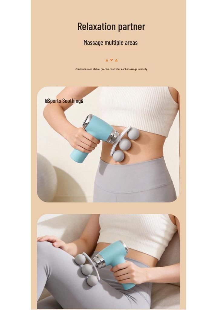 9-Head Silent Mini Fascia Gun: Multi-Functional Muscle Massager for Men & Women, Neck & Body Relaxation.