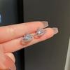Huitan Exquisite Planet Shape Stud Earrings for Women Sparkling Crystal Cubic Zirconia Love Earrings Girl Gift Statement Jewelry