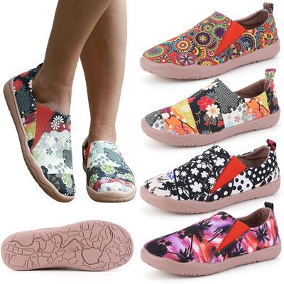 Mocassins en toile pour femmes, chaussures de marche antidérapantes, respirantes et légères, idéales au quotidien.