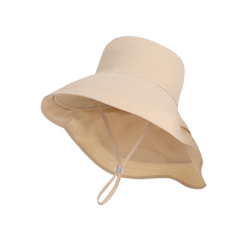 Summer Big Brim Sun Protection Hat Women's Outdoor Travel Versatile Sun Hat Shawl Neck Protection Quick Drying Waterproof Bucket Hat