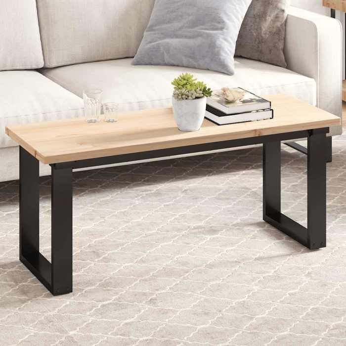 VidaXL Dessus de table 110x40x2,5 cm rectangulaire bois de pin massif, dessus de table en bois, dessus de table basse, 847432