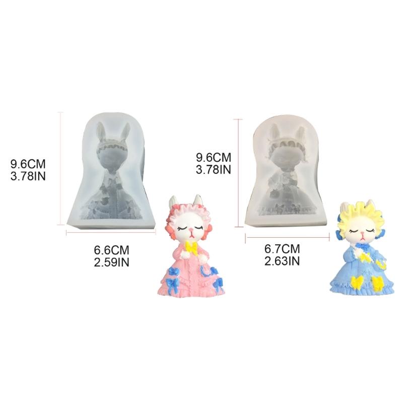 Rabbit Mold for Candle Making Silicone Mold Resin Ornaments Epoxy Mold for Making Soap Craft X3UC
