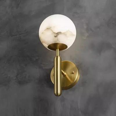 Nordic All-Copper Marble Wall Lamp for Living Room, Bedroom, and Hallway