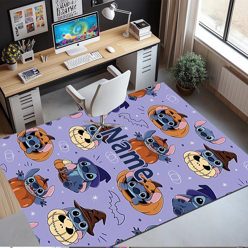 Custom Name Stitch Printed Carpet,Rug for Office Chair Living Room Bedroom Kitchen Room Decor Gifts.