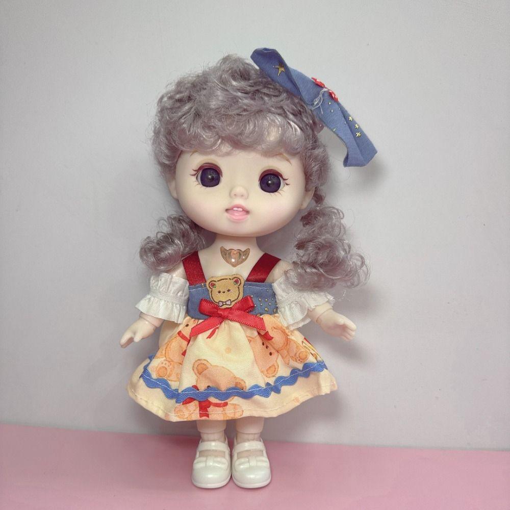 Dolly 20cm Dress Doll Full Body Girl Dress Up Toys Cute Doll Girls' Doll with Clothes  Girl Gift