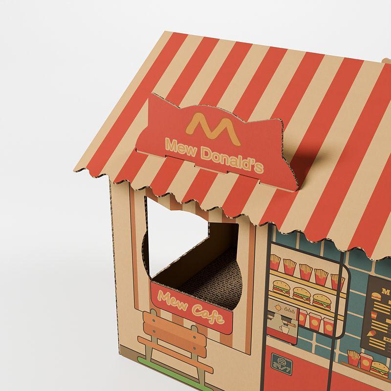 Large Cat Villa: Durable Cardboard Scratch House & Claw Sharpening Toy
