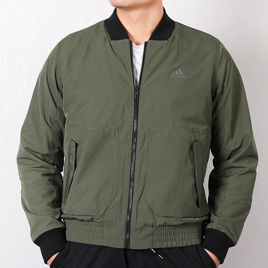 Adidas Ei Jkt Fl Bomber Knit Jacket Men Outerwear Light-Grey-Green DT2487