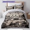 Set Copripiumino Trapuntato con Motivo Route 66 Federa Decorazione per la Casa Regalo di Compleanno (1 * copripiumino + 2 * federa, senza nucleo)