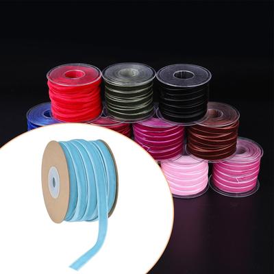 Fita de Veludo Flocada Moda DIY 1cm de Largura Decorativa 20 Jardas para Costura Laços de Cabelo Nupcial