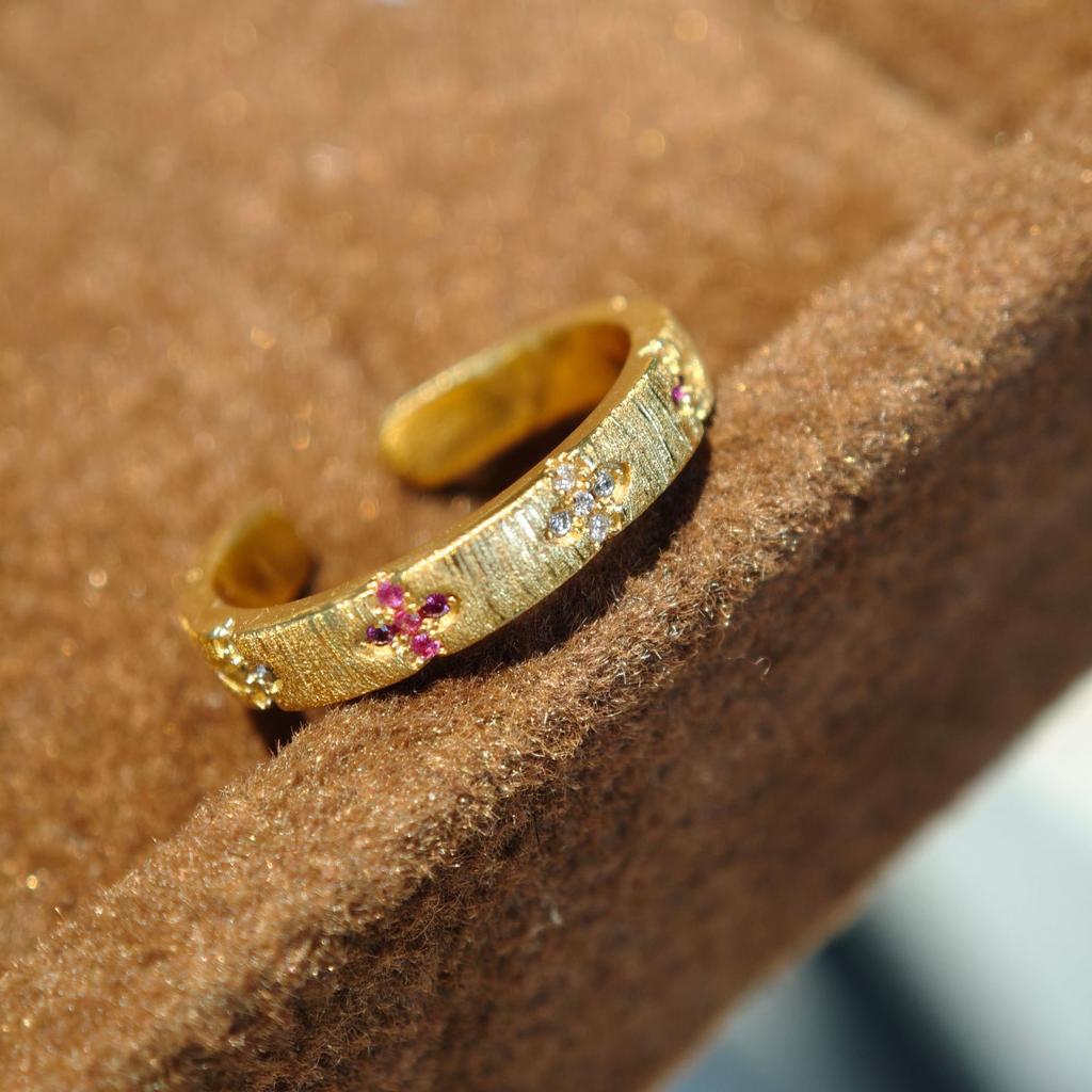 Anillo de Esmalte Vintage Cepillado de Lujo Ligero Rubí Morado Diamante Anillo para Dedo Índice Anillo Apilable Estilo de Uso Accesorios Premium Versátiles