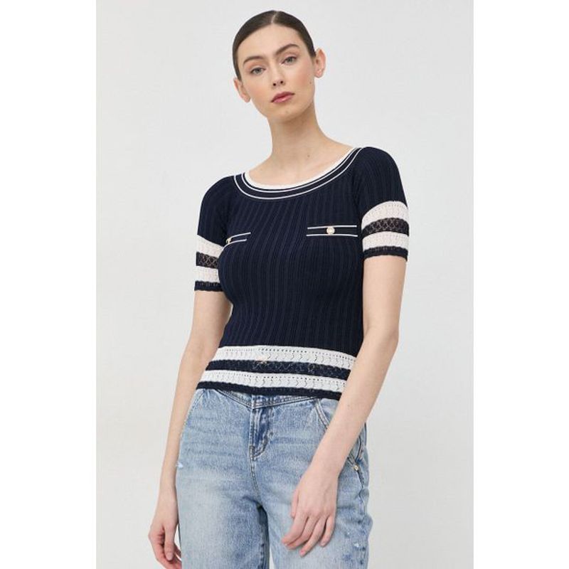 American Style ~ M's a off-Shoulder Knitted Short-Sleeved Blouse