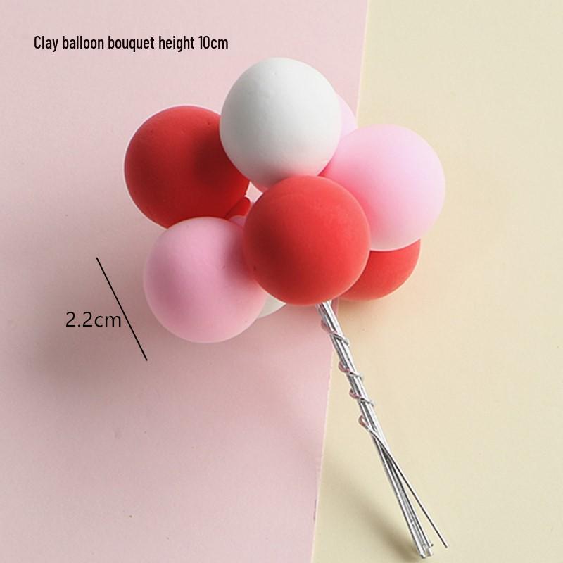 Multicolor Macaron Balloons Cake Toppers - Polymer Clay Foam for Kids' Birthday Decorations