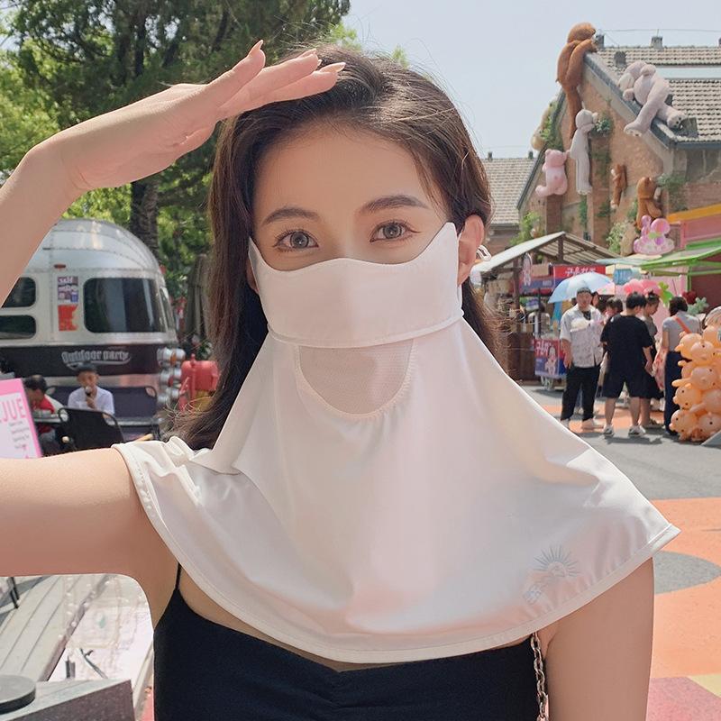 Upgrade eye corner protection nylon sunscreen mask women's UV protection neck protection sunshade summer driving thin sunscreen mask