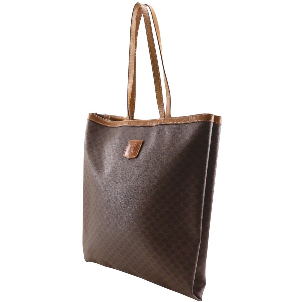 Celine Macadam Tote Bag Vintage Brown PVC Women Used