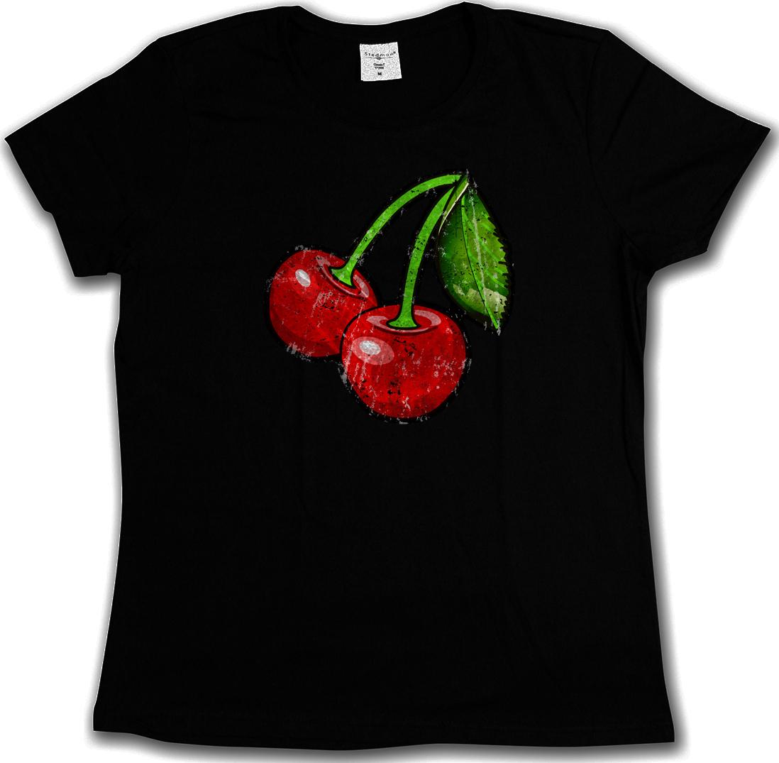 OLDSCHOOL CHERRIES VINTAGE LOGO I T-SHIRT Cherry Rockabilly Tattoo Rockabella XXL