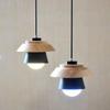 Modern Wood Pendant Light Nordic Macaron Colorful Minimalist Hanging Lamps Living Room Bedside Coffee Indoor Decoration Lighting